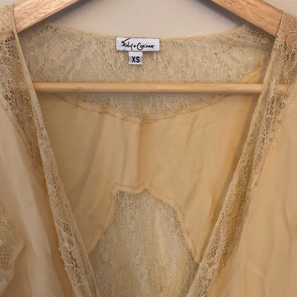 Foley+Corinna ivory silk top sz xs - Picture 3 of 5